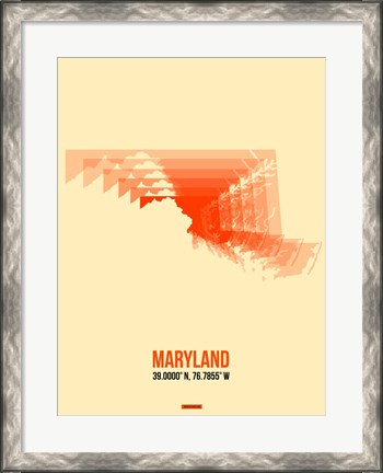 Framed Maryland Radiant Map 1 Print