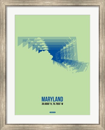 Framed Maryland Radiant Map 2 Print
