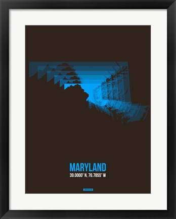 Framed Maryland Radiant Map 4 Print