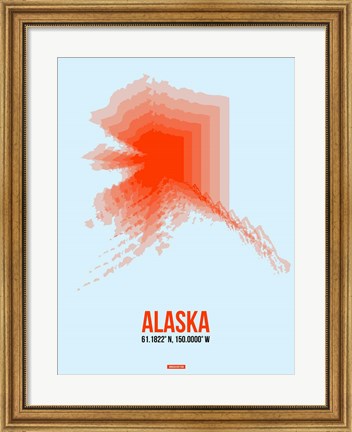 Framed Alaska Radiant Map 1 Print