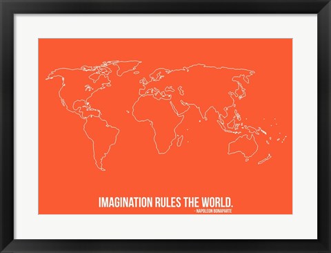 Framed World Map Quote 3 Print