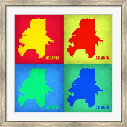 Framed Atlanta Pop Art Map 1 Print