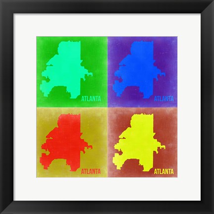 Framed Atlanta Pop Art Map 2 Print