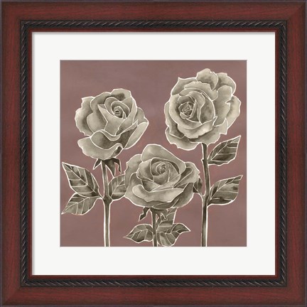 Framed Marsala Roses I Print