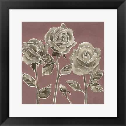 Framed Marsala Roses II Print