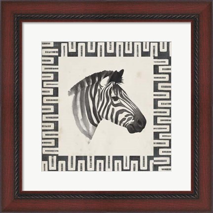 Framed Safari Zebra I Print