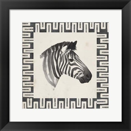 Framed Safari Zebra I Print