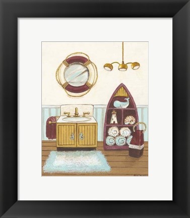 Framed Nautical Bath II Print