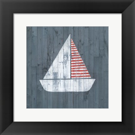 Framed Nautical Plank I Print