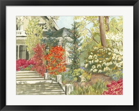 Framed Plein Air Garden I Print