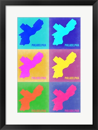 Framed Philadelphia Pop Art Map 3 Print