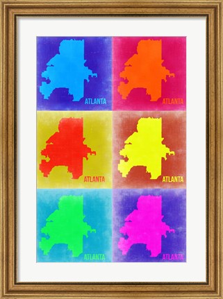 Framed Atlanta Pop Art Map 3 Print