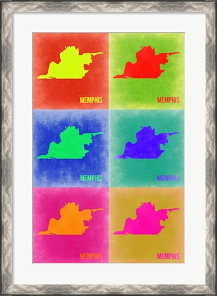 Framed Memphis Pop Art Map 3 Print