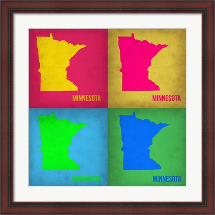 Framed Minnesota Pop Art Map 1 Print