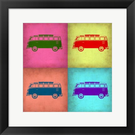 Framed VW Bus Pop Art 1 Print