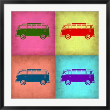 Framed VW Bus Pop Art 1 Print