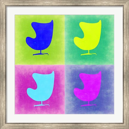 Framed Egg Chair Pop Art 1 Print