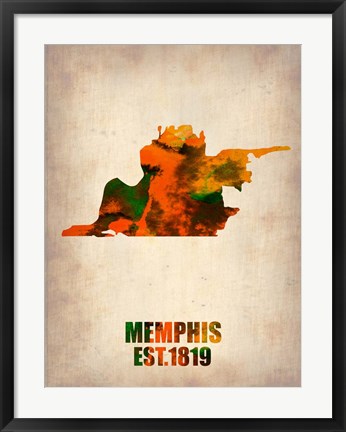 Framed Memphis Watercolor Map Print
