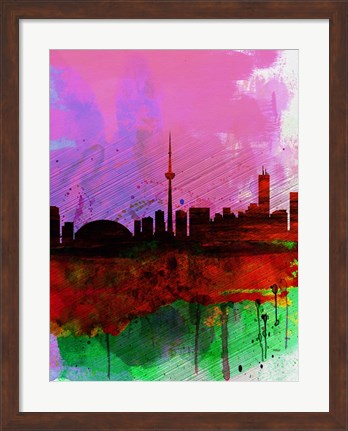 Framed Toronto Watercolor Skyline Print