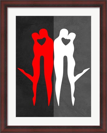Framed Red Kiss Reflection Print