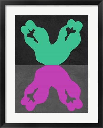 Framed Green and Purple Kiss Print