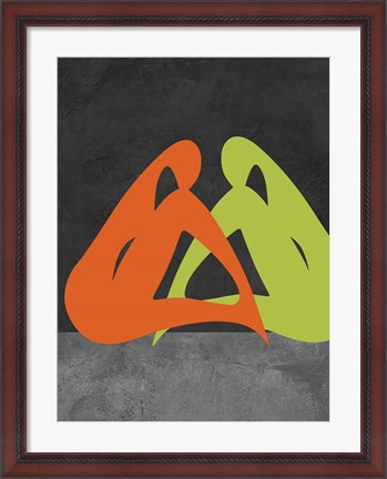Framed Orange and Green Women Print