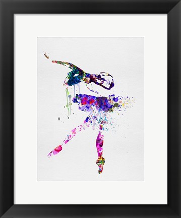 Framed Ballerina Watercolor 2 Print