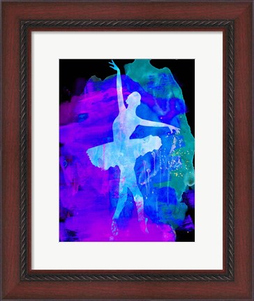 Framed White Ballerina Watercolor 1 Print