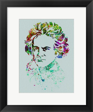 Framed Beethoven Watercolor Print