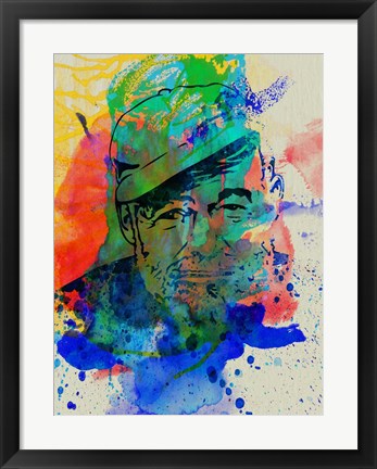 Framed Hemingway Watercolor 2 Print