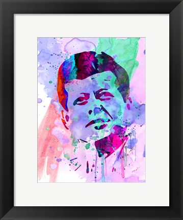 Framed Kennedy Watercolor 2 Print