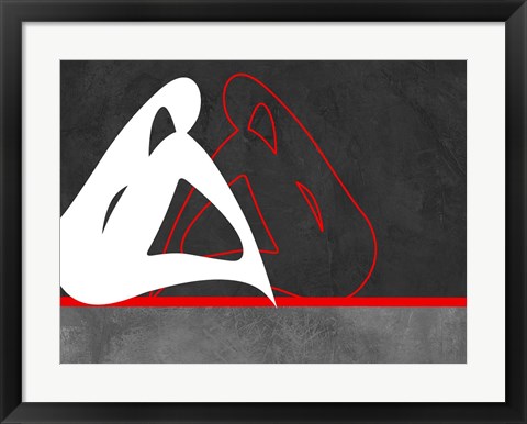 Framed White and Red Print