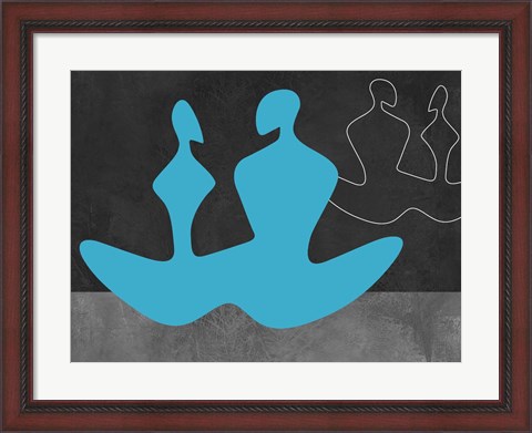 Framed Blue Couple 2 Print