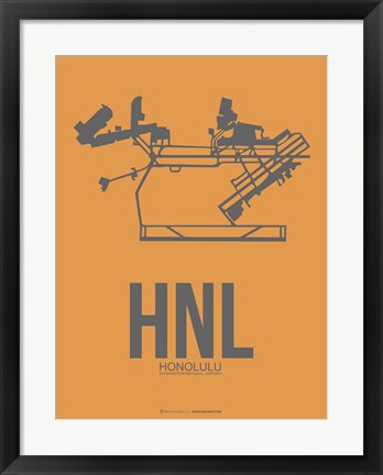 Framed HNL Honolulu Airport 2 Print