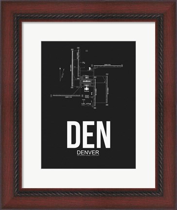 Framed DEN Denver Airport Black Print