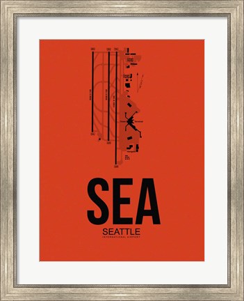 Framed SEA Seattle Airport Orange Print