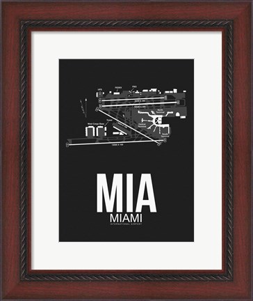 Framed MIA Miami Airport Black Print
