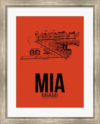 Framed MIA Miami Airport Orange Print