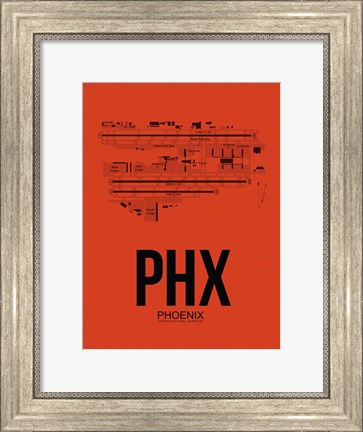 Framed PHX Phoenix Airport Orange Print