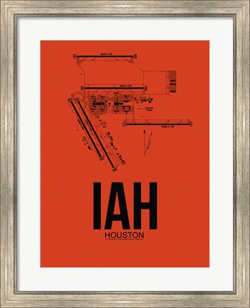 Framed IAH Houston Airport Orange Print