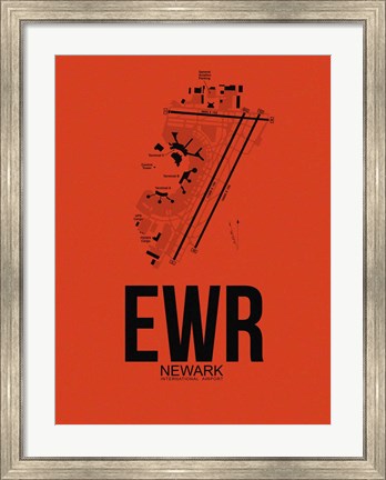 Framed EWR Newark Airport Orange Print