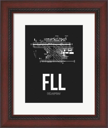 Framed FLL Fort Lauderdale Airport Black Print