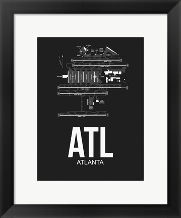 Framed ATL Atlanta Airport Black Print
