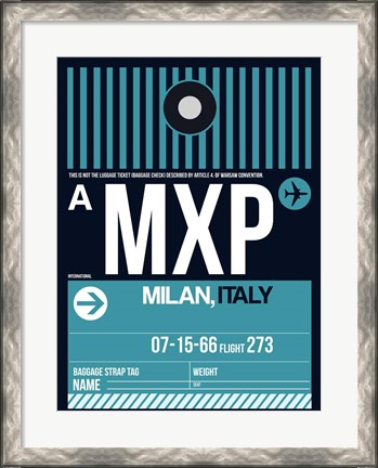 Framed MXP Milan Luggage Tag 2 Print