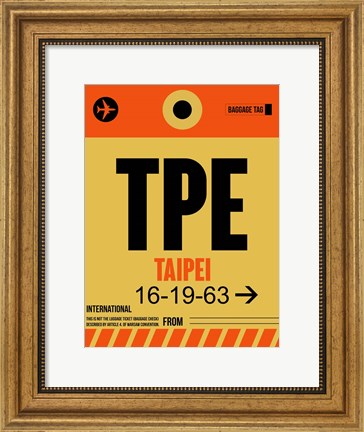Framed TPE Taipei Luggage Tag 2 Print