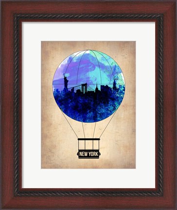 Framed New York Blue Air Balloon Print