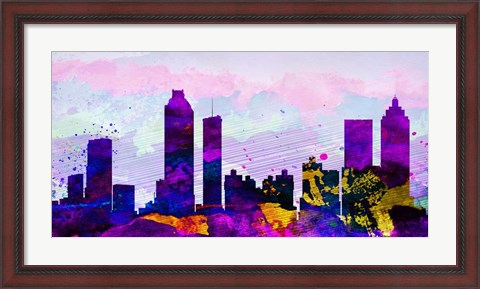 Framed Atlanta City Skyline Print