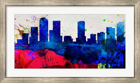 Framed Denver City Skyline Print