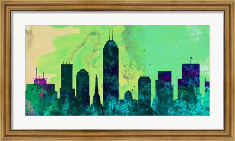Framed Indianapolis City Skyline Print