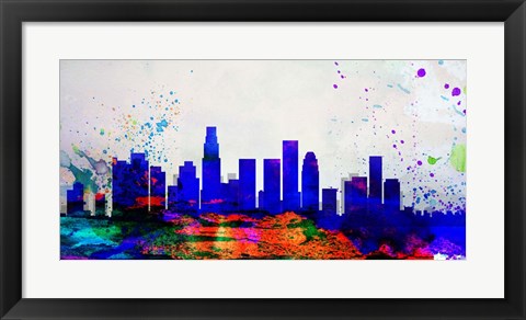 Framed Los Angeles City Skyline Print